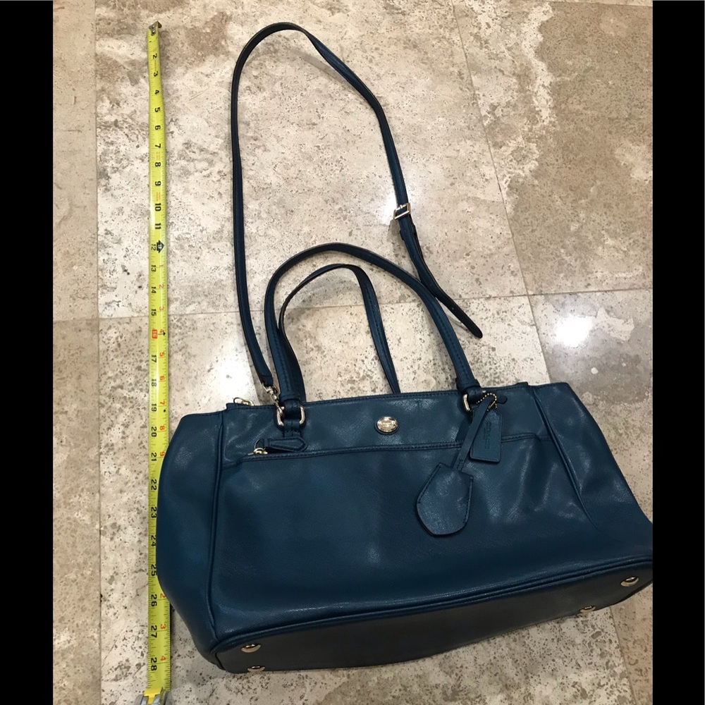 ‼️SOLD‼️ Coach Teal Purse Crossbody Strap - Picture 3 of 8
